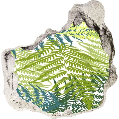 3D wandsticker gat in de muur De groene jungle achter de muur