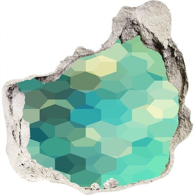 3D muursticker effect gat in de muur Ondergedompelde oceaanwateren