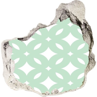 Zelfklevende muursticker 3D gat Groen mozaïek op de muur