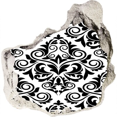 3D muursticker effect gat in de muur Barokstijl patroon