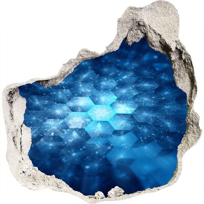 Zelfklevende muursticker 3D gat Kosmische ruimte achter de muur