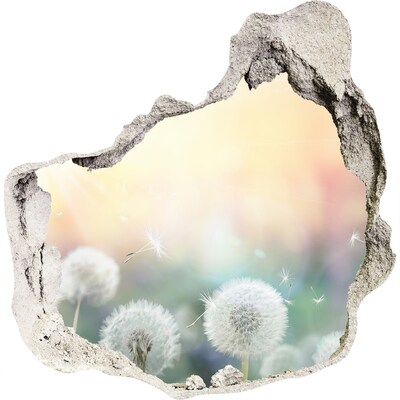 3D wandsticker gat in de muur De bloemenwereld achter het gat