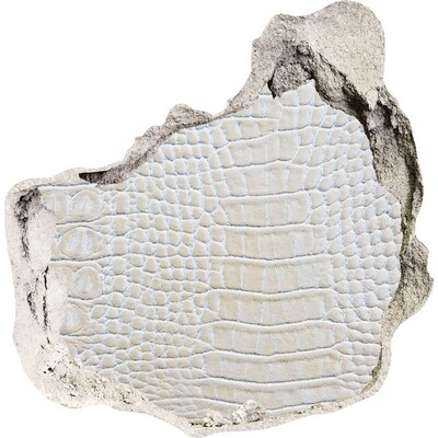 3D muursticker effect gat in de muur Krokodillenhuid in een gat