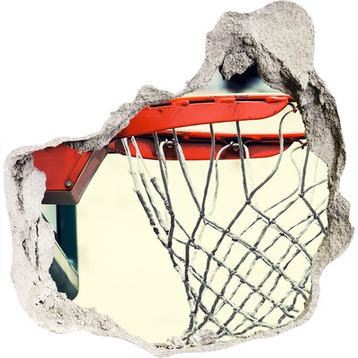 Zelfklevende muursticker 3D gat Basketbal over de muur gooien