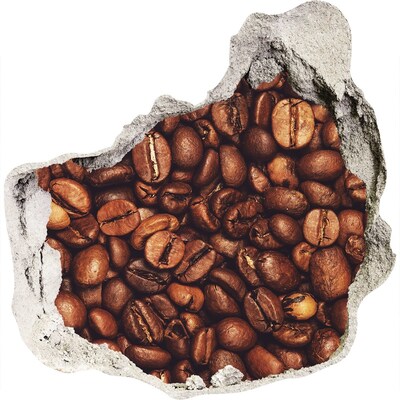 3D wandsticker gat in de muur Koffie in beton