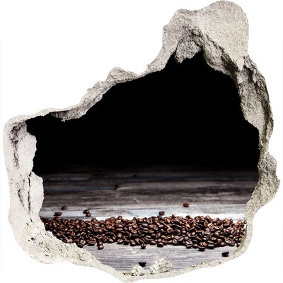Zelfklevende muursticker 3D gat Koffie in het hart van beton