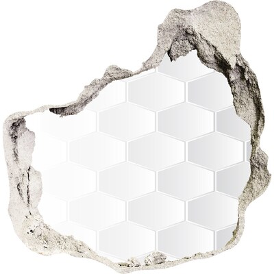 3D muursticker effect gat in de muur Gebroken muur met een zeshoekig patroon