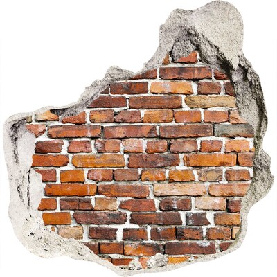 3D muursticker effect gat in de muur Beschadigde bakstenen muur