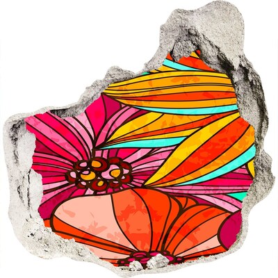 Zelfklevende muursticker 3D gat Een explosie van kleuren in de bloemenpracht