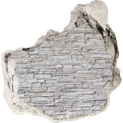 3D wandsticker gat in de muur Beschadigde stenen muur
