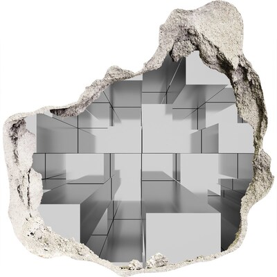3D muursticker effect gat in de muur Ruimte in beton