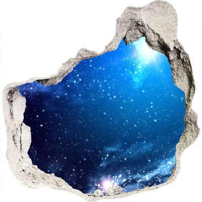 Zelfklevende muursticker 3D gat Kosmische ruimte