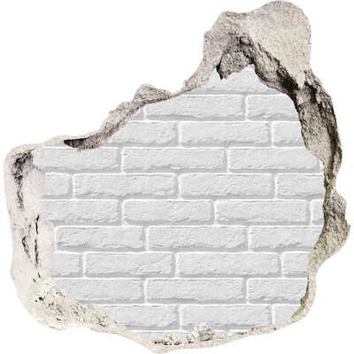 3D wandsticker gat in de muur Beschadigde bakstenen muur