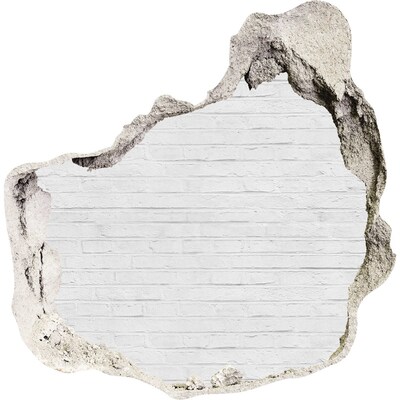 Zelfklevende muursticker 3D gat Een ingestorte muur die uitkijkt over een lege ruimte.