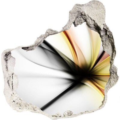 3D wandsticker gat in de muur Een gebroken muur met een abstract patroon.