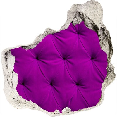 3D wandsticker gat in de muur Fuchsia behang in een gat in de muur
