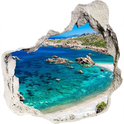3D muursticker effect gat in de muur Caribische Baai