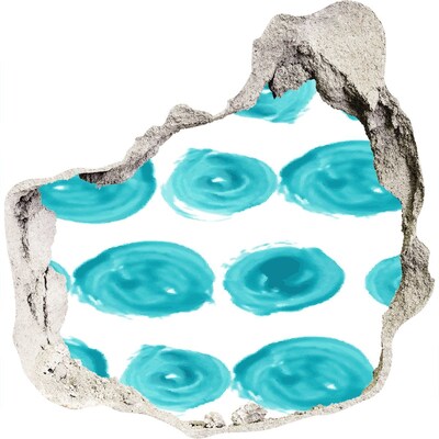 3D wandsticker gat in de muur Turquoise water in het gat