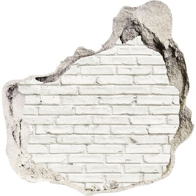 3D wandsticker gat in de muur Een verwoeste bakstenen muur