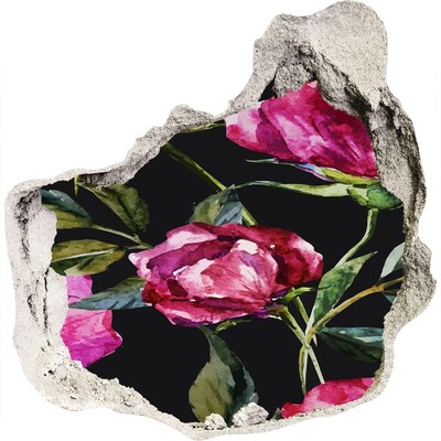 3D wandsticker gat in de muur Hole in the Wall Bloemenmuurschildering