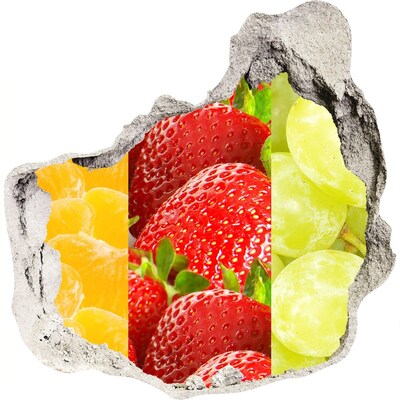 Zelfklevende muursticker 3D gat Fruitparadijs achter de muur