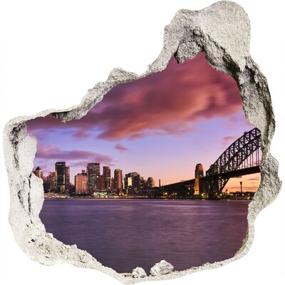 3D wandsticker gat in de muur Uitzicht op Sydney