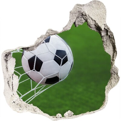 Zelfklevende muursticker 3D gat Een doelpunt in het voetbal