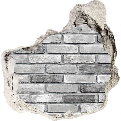3D wandsticker gat in de muur Beschadigde bakstenen muur