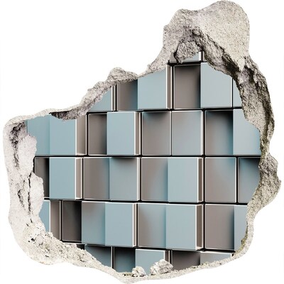 3D muursticker effect gat in de muur Moderne bakstenen muur