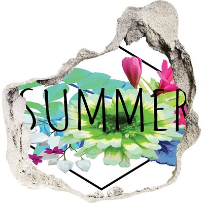 Zelfklevende muursticker 3D gat De bloemenpracht van de zomer