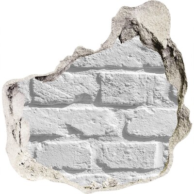Zelfklevende muursticker 3D gat Een verwoeste bakstenen muur