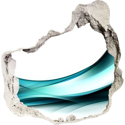 3D wandsticker gat in de muur Water in de betonscheur