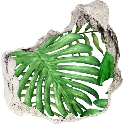 3D wandsticker gat in de muur Groene jungle achter de muur