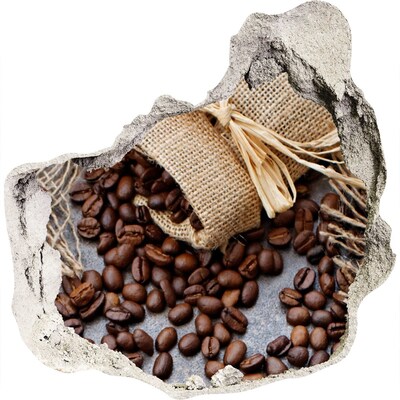 Zelfklevende muursticker 3D gat Koffie in een vervallen muur