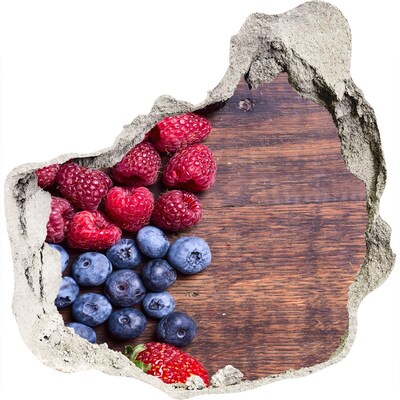 Zelfklevende muursticker 3D gat Een fruitparadijs in een vervallen muur.