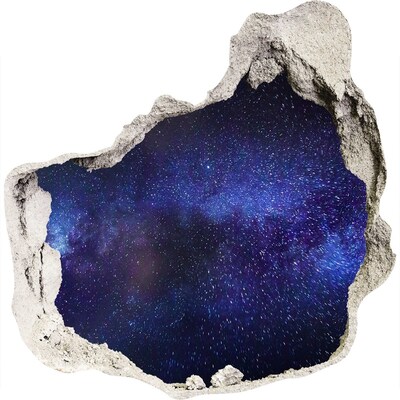 3D wandsticker gat in de muur Kosmische ruimte