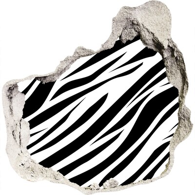 Zelfklevende muursticker 3D gat Zebra in de muur