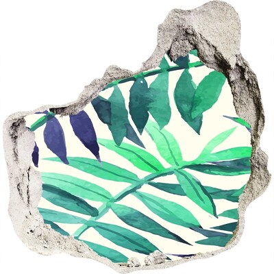 Zelfklevende muursticker 3D gat Groene jungle achter de muur