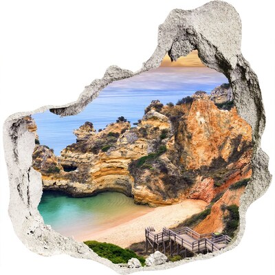 3D wandsticker gat in de muur Paradijsbaai