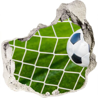 Zelfklevende muursticker 3D gat Een doelpunt in het voetbal