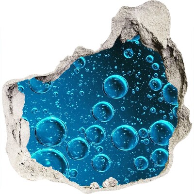 3D muursticker effect gat in de muur Onderwaterwereld met bubbels