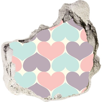 3D muursticker effect gat in de muur Hart in beton