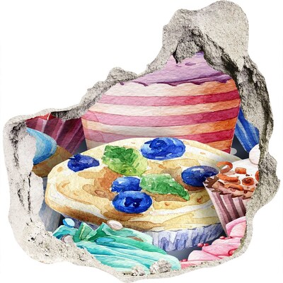 3D muursticker effect gat in de muur Hole in the Wall Sweets