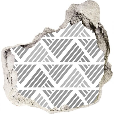 3D muursticker effect gat in de muur Geometrie in beton
