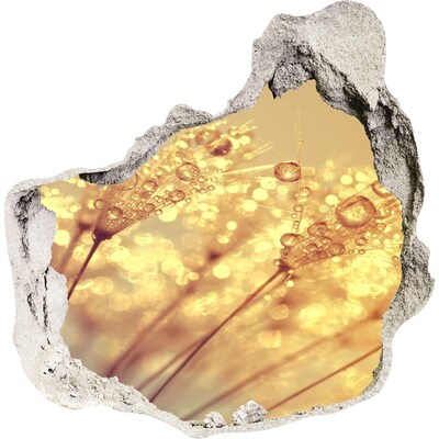 3D muursticker effect gat in de muur Gouden weiden in het zonlicht