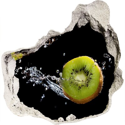 Zelfklevende muursticker 3D gat Sappige kiwi in actie