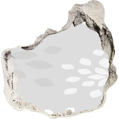 3D muursticker effect gat in de muur Een ruïne van een muur met uitzicht op het water.