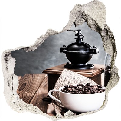 3D wandsticker gat in de muur Vintage koffiehoek