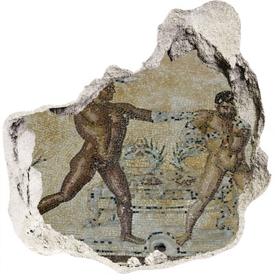 Zelfklevende muursticker 3D gat Oude gladiatorengevechten