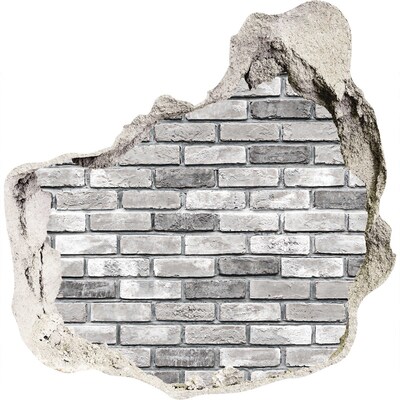 Zelfklevende muursticker 3D gat Een verwoeste bakstenen muur